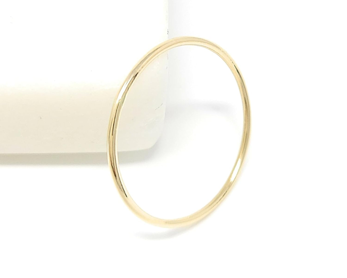 Solid 14k Gold Thin Stacking Ring for Minimalist Style Lovers