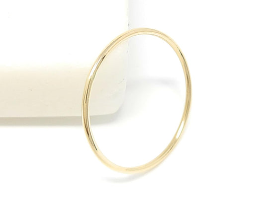 Solid 14k Gold Thin Stacking Ring for Minimalist Style Lovers