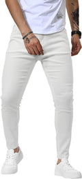 Woenzaia Mens Jeans Slim Fit Skinny Denim Stretch Tapered