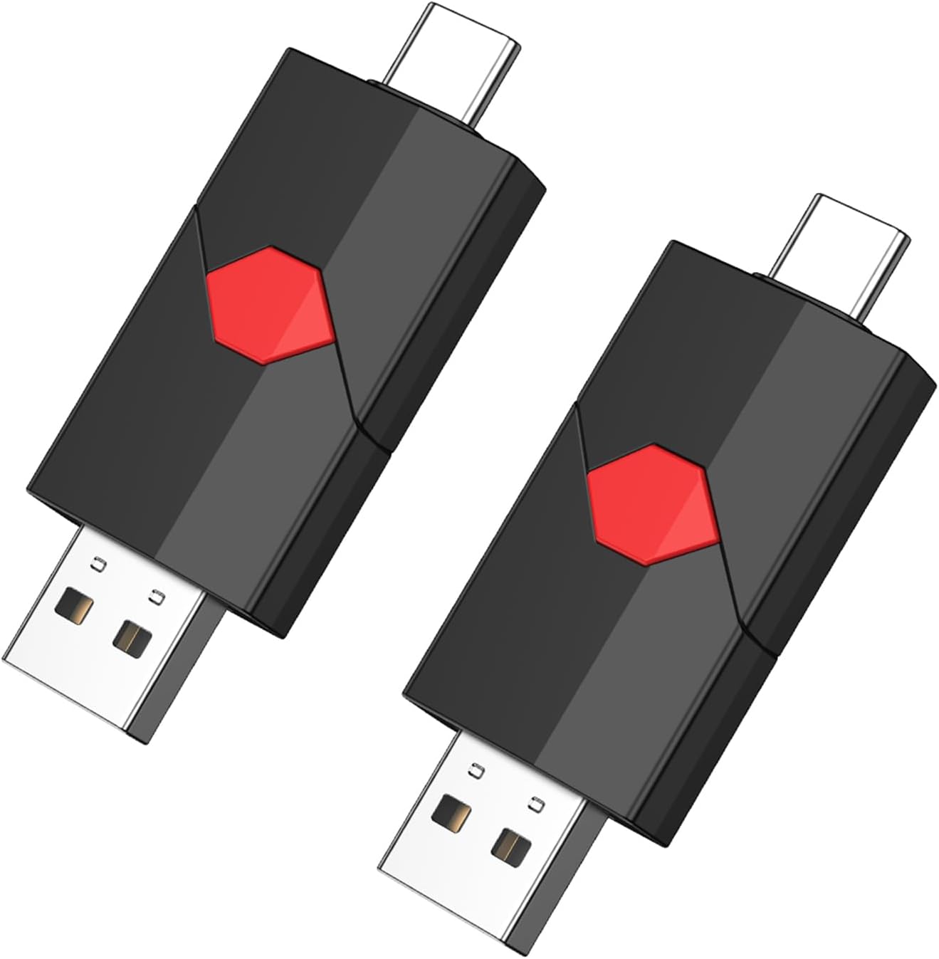 2 Pack 128GB Dual Drive USB C Flash Drive
