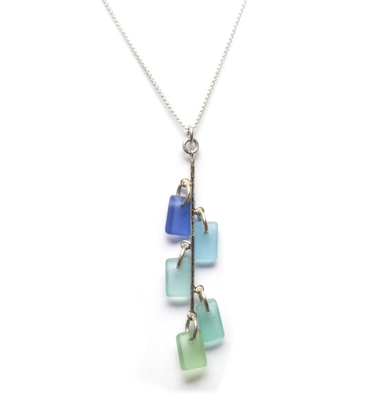 Sea Glass Avalon Pendant - Handmade 925 Sterling Silver Jewelry
