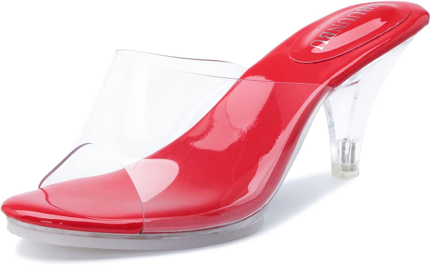 NBUUNBU Silver Clear Heels for Women - Sexy Stiletto Sandals