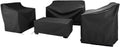 Patio Furniture Covers Set (Black) for 4 Piece Conversation Set