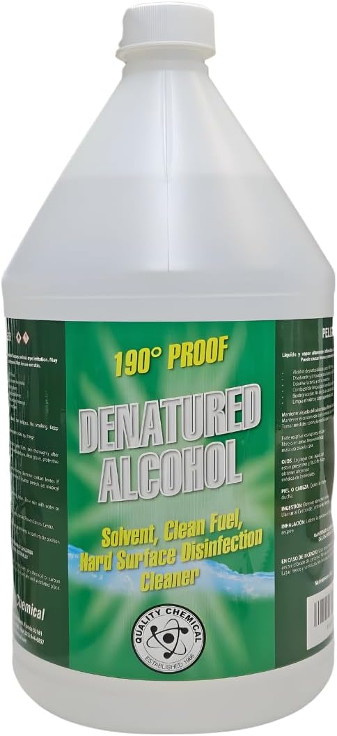 Quality Chemical Denatured Alcohol 190 Proof - 1 Gallon Cleaner