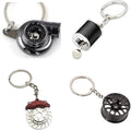 Car Lovers Key Chain Set - 4pcs Automotive Parts Keyrings