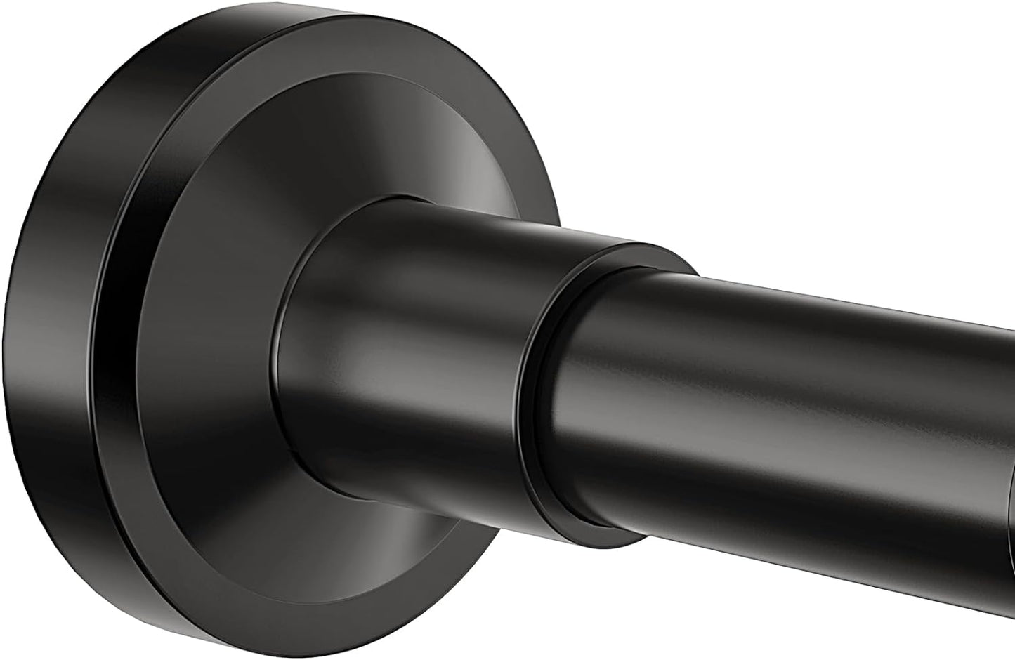 Adjustable Non-Slip Shower Rod, No Drilling, Stainless Steel, Black