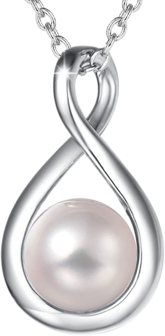 FANCIME Birthstone Necklaces for Women - Dainty Infinity Pendant