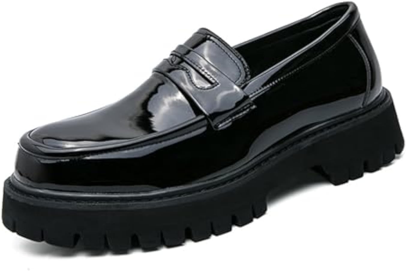 Men's Leather Platform Chunky Slip-On Loafers for All Occasions