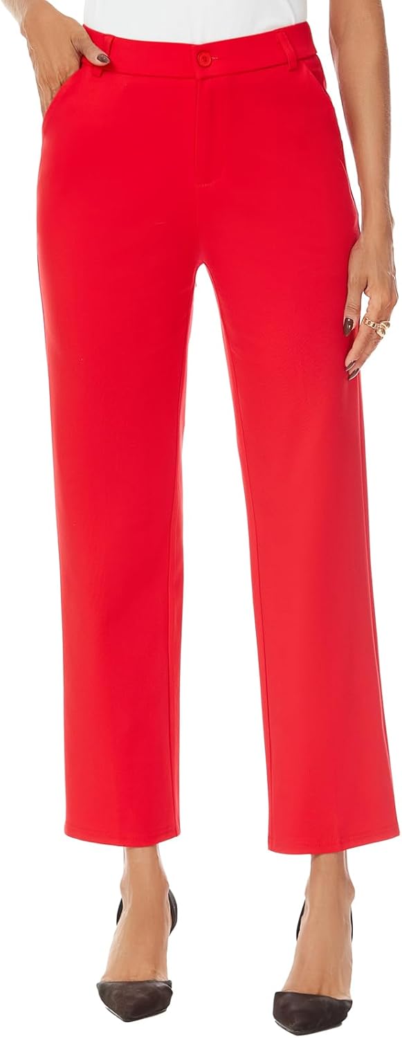 iChosy Women's Straight Leg Dress Ankle Pants for Office Style