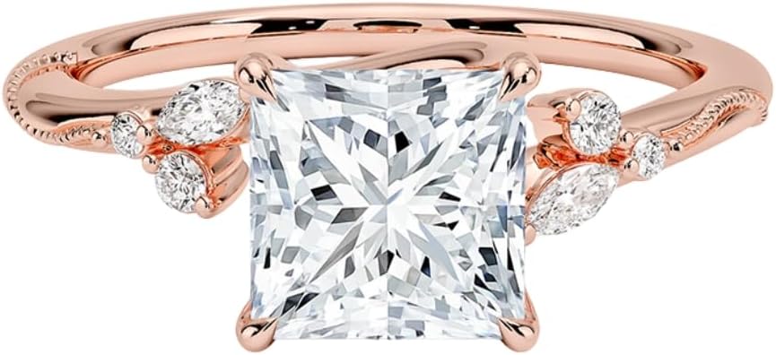 1-3 CT Moissanite Engagement Ring in Solid Gold & Silver