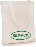 Simply Cool 50-Pack Canvas Tote Bags Bulk - Reusable Cotton Medium