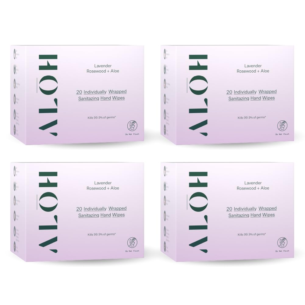 ALOH Skin Softening Hand Wipes with Lavender and Rosewood Oil