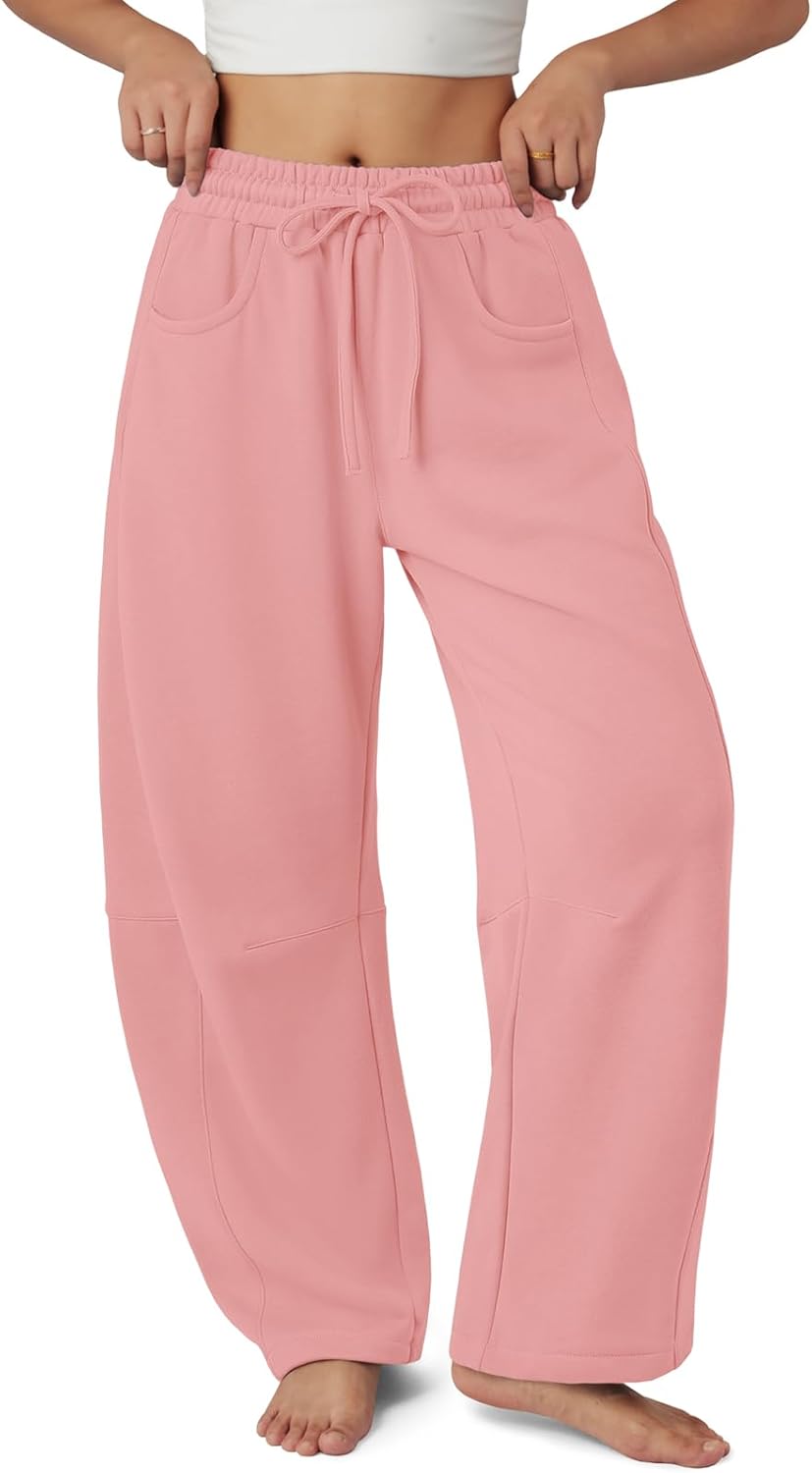 ATHMILE Barrel Sweatpants for Women - Comfy Wide Leg Pants