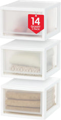 IRIS USA 14.5 Qt Plastic Drawer Storage Organizer for Home Use