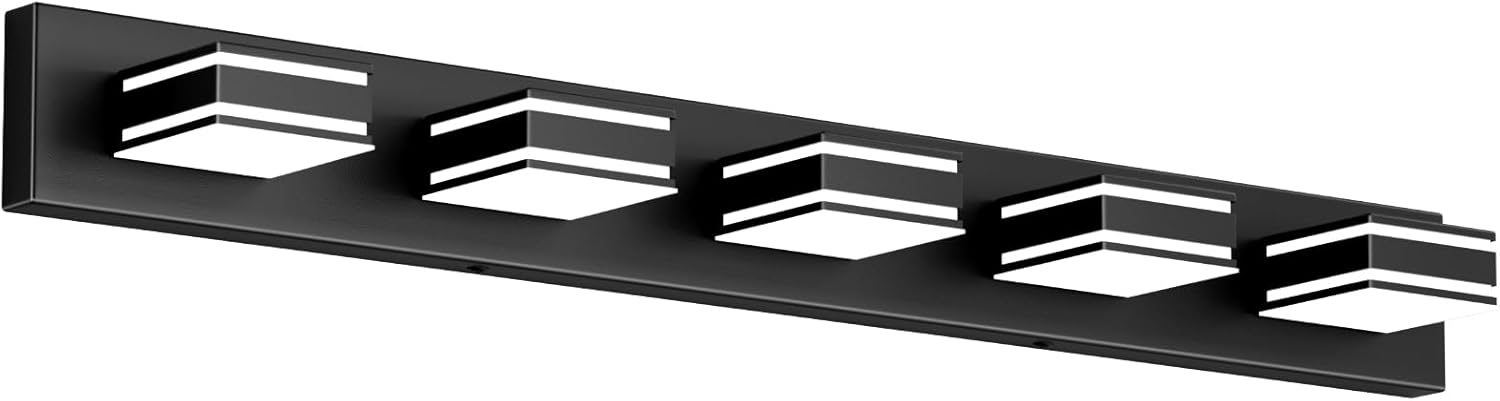 Modern 5-Light Black Vanity Light Fixtures for Bathroom Use