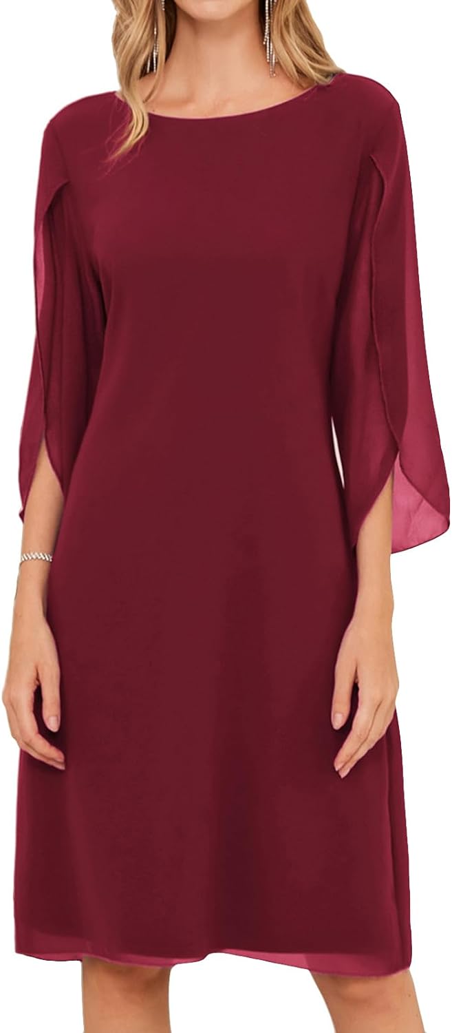 GRACE KARIN Chiffon Flutter Sleeve Dress - Elegance in Every Size!