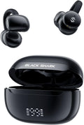 Black Shark Clip-On Earbuds Open Ear - Lightweight 50H Playtime