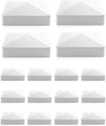 QWORK 16 Pack 5in Vinyl Pyramid Style Fence Post Caps for Outdoor Use