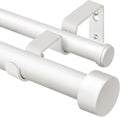 KAMANINA Adjustable Double Curtain Rods 72 to 144 Inches for Windows