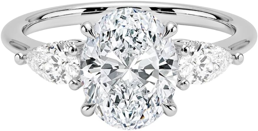 Moissanite Engagement Ring 2 Ct in 10k 14k 18k Gold & Silver