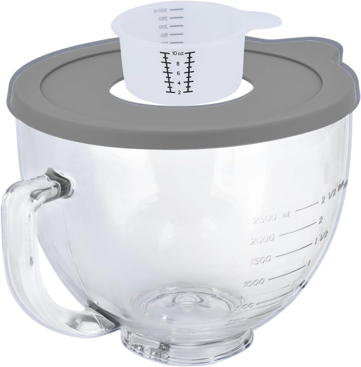 Tilt-Head Stand Mixer Glass Bowl with Lid for Kitchenaid Models