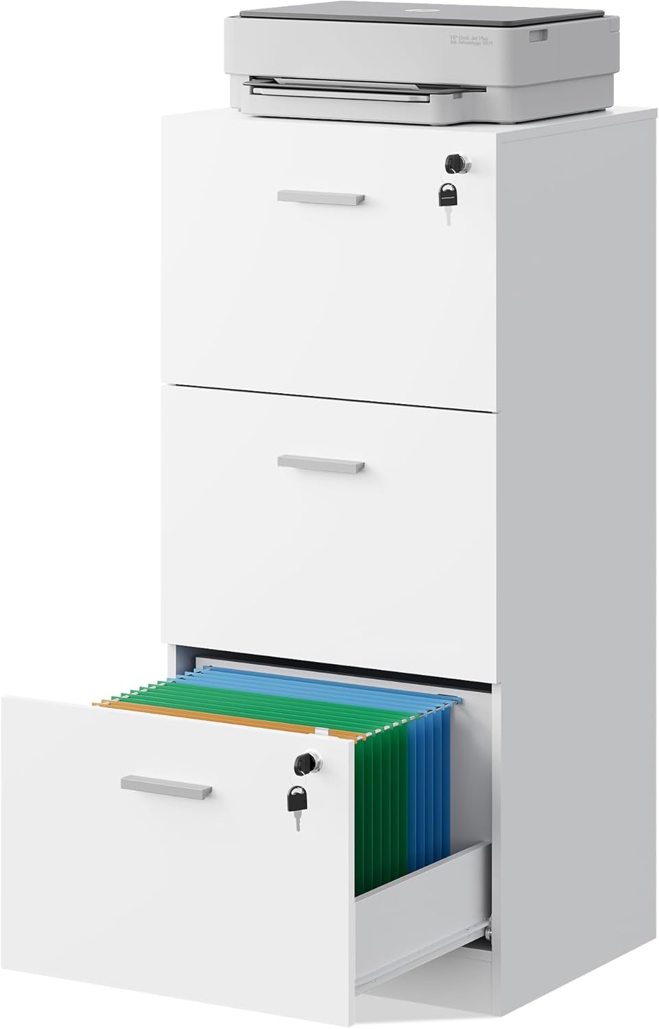 DEVAISE 3 Drawer File Cabinet with Lock for Home Office Use