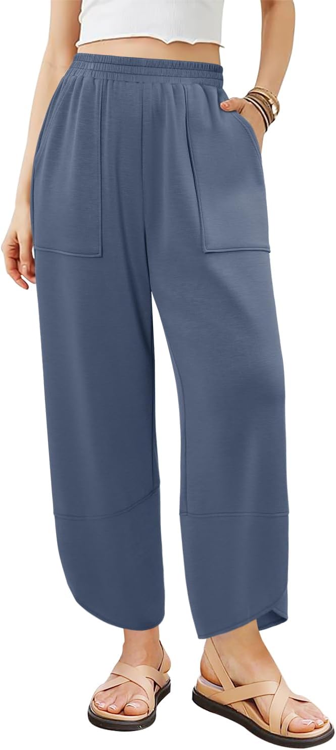 Angerella Womens Baggy Wide Leg Pants for Comfy Casual Wear