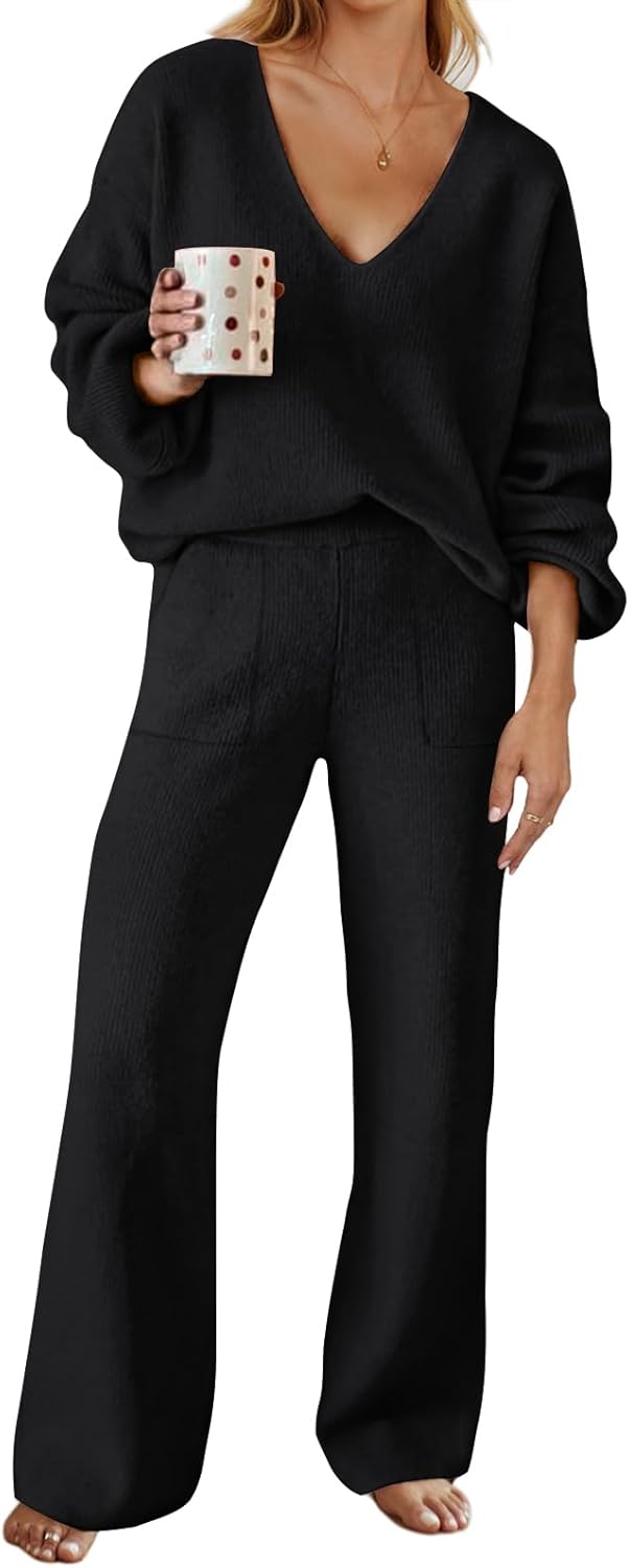 MEROKEETY Women's 2 Piece Lounge Set for Cozy Winter Days