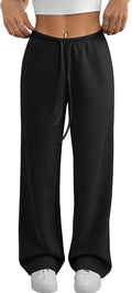Womens Wide Leg Sweatpants Air Fabric Lowrise Drawstring (Style GP5Z)