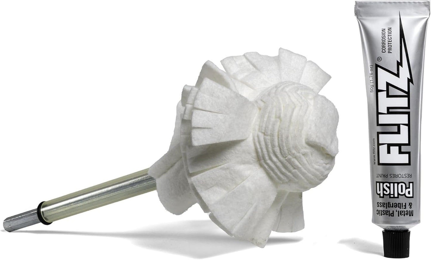 Flitz Buff Ball Polisher Attachment for 3/8in Drill - 2in Size