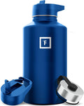 IRON FLASK Camping & Hiking Hydration Flask - 64 oz Straw Cobalt