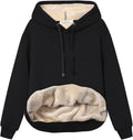 Gnveub Women's Casual Winter Fleece Sherpa Lined Hooded Sweatshirt