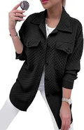 PRETTYGARDEN Women's Quilted Lapel Coat - Lightweight Casual Layer