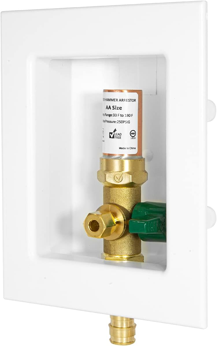 EFIELD Pex Ice Maker Outlet Box with 1/4-Turn Ball Valve