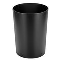 mDesign Stainless Steel Round Trash Can, Small 4 Gallon - Matte Black
