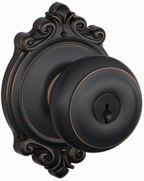 SCHLAGE F51A GEO 716 BRK Georgian Knob Keyed Entry Lock Review