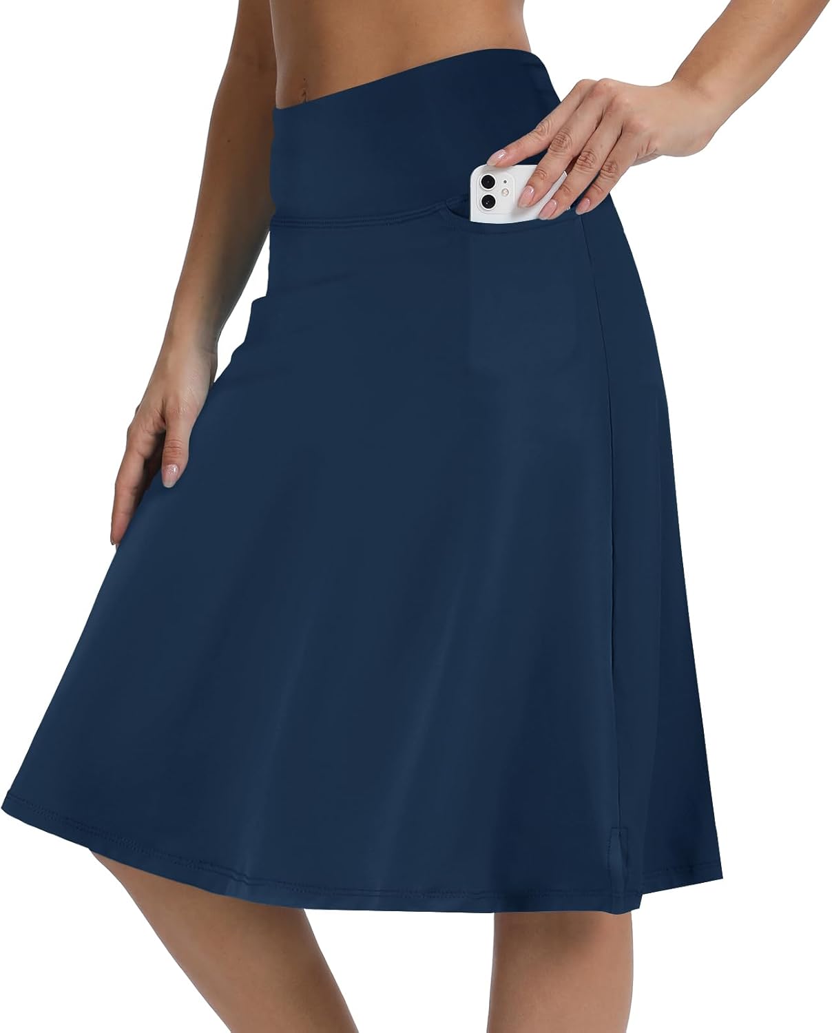 Womens Skorts Modest Knee Length Athletic Midi Active Skirt