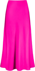 Women's Satin High Waisted Maxi Skirt - A Line Long Skirt