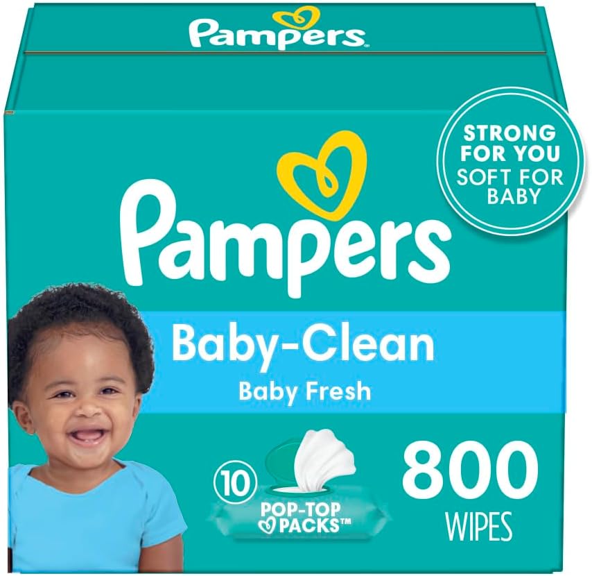Pampers Baby Fresh Baby Wipes 800 Ct for Gentle Cleaning