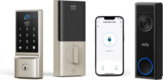 eufy Smart Lock C220 & Video Doorbell C31 Combo - Keyless Entry & 2K HD Video, Easy Install!