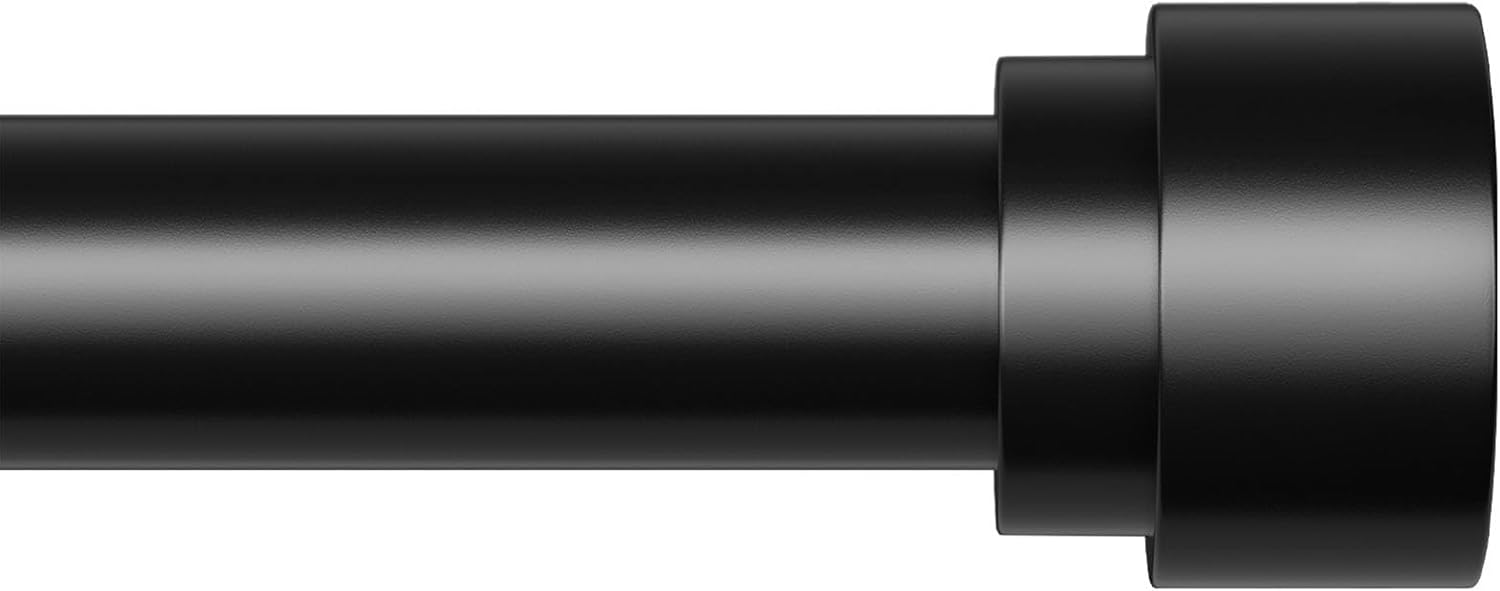 Adjustable Black Curtain Rods 16-144 Inches - Easy Installation