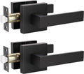 KNOBWELL Matte Black Closet Door Handles 2 Pack - Easy Install