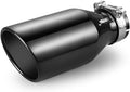 3 Inch Inlet Exhaust Tip 5 Inch Outlet 12in Length - Chrome Black