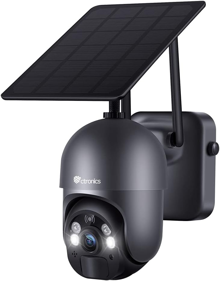 Ctronics 3MP Solar Security Camera with Color Night Vision