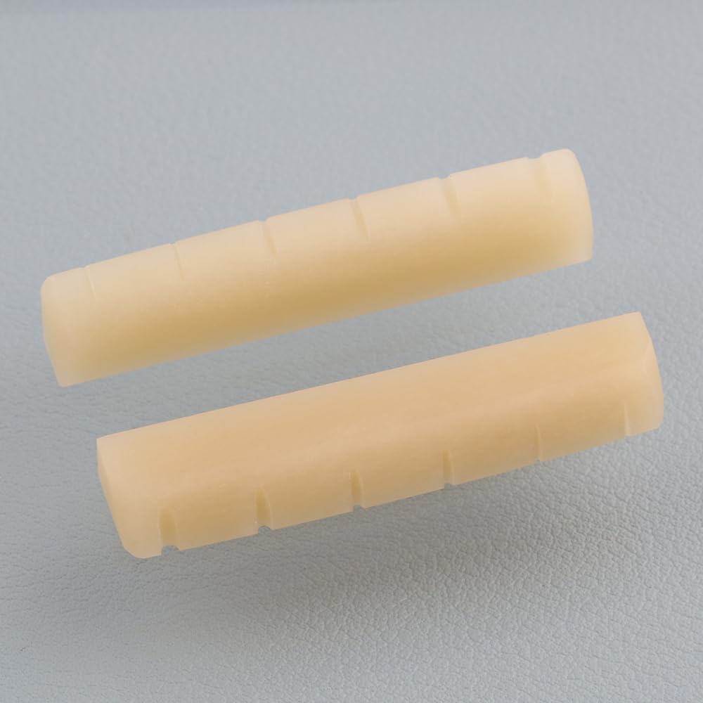 Enhance Tone: 2 Pack Acoustic Guitar Bone Nut Set (44x5x9mm)