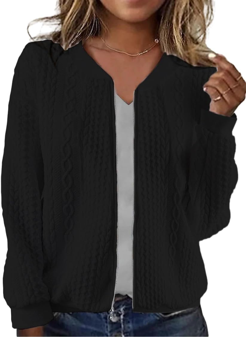 Women's Zip Up Cardigan Sweater for Cozy Autumn Style