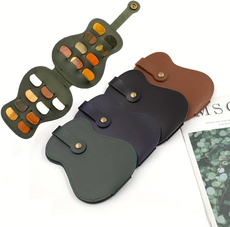 Handmade Leather Guitar Pick Case - 18 Slots