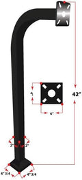 Aluminum GooseNeck Pedestal Access Control Post 2x2x42in - Durable