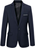 Mens Slim Fit One Button Blazer Jacket - Casual to Work