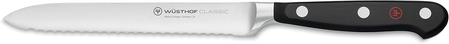 WUSTHOF Classic 5 Inch Serrated Utility Knife for Every Kitchen